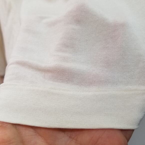 Vintage 90s Eddie Bauer 100% Silk Long Sleeve Base Layer Tee Shirt Cream Mens XL - Picture 6 of 9